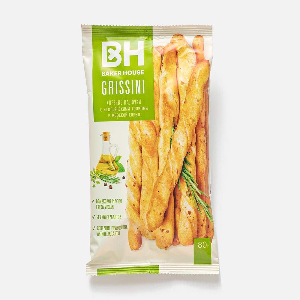Купить палочки хлебные Baker House Grissini с итальянскими травами и