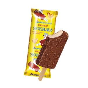 Мороженое Ижмолоко Пломбир в шоколадной глазури с арахисом 60 г