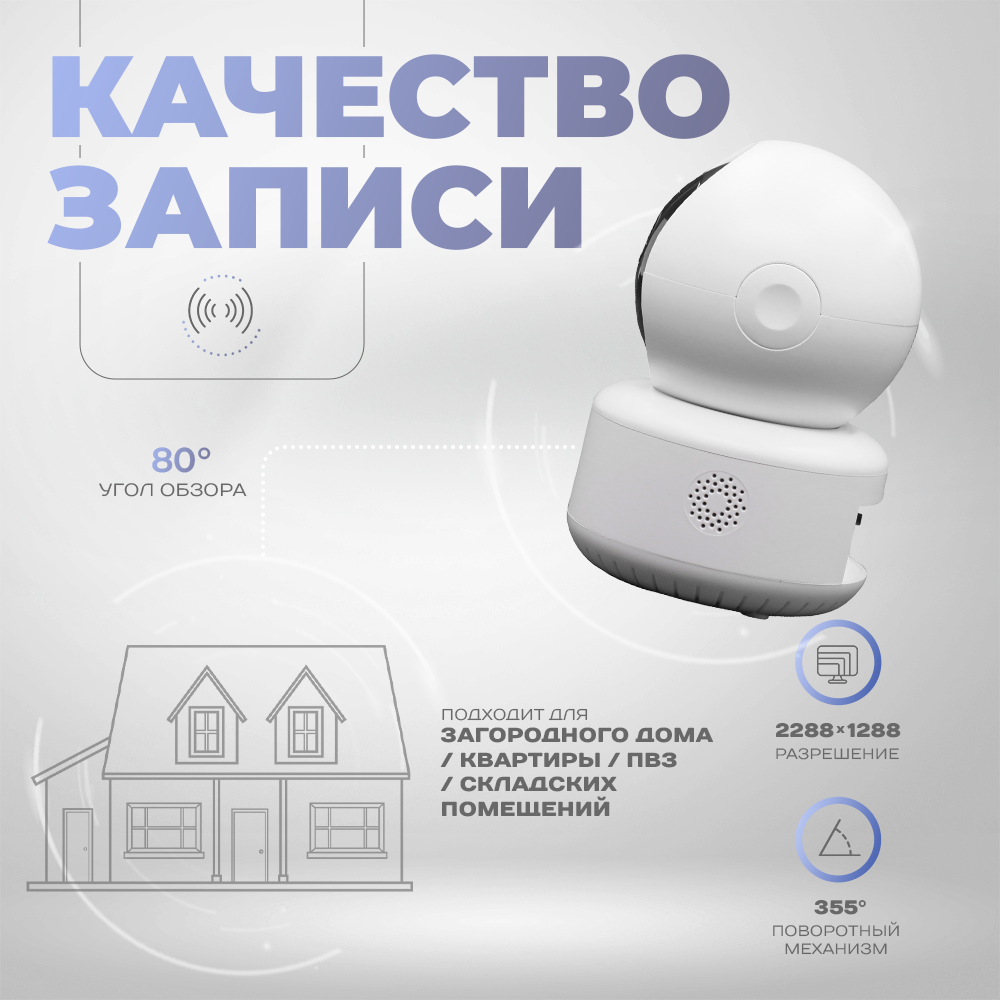 Поворотная камера видеонаблюдения WIFI IP 3Мп 1288P PS-link G80D - купить в  Москве, цены на Мегамаркет | 600009407811