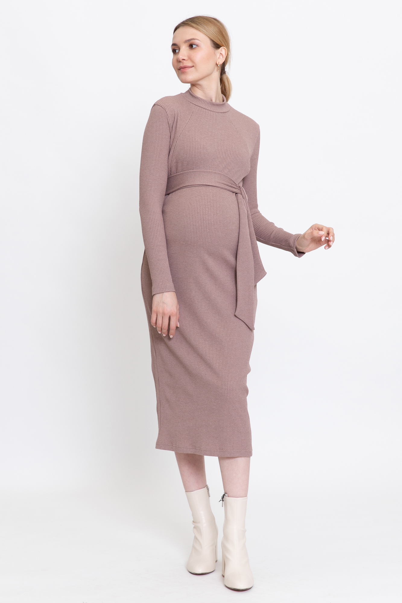Платье для беременных женское Magica bellezza 0178а коричневое 52 RU