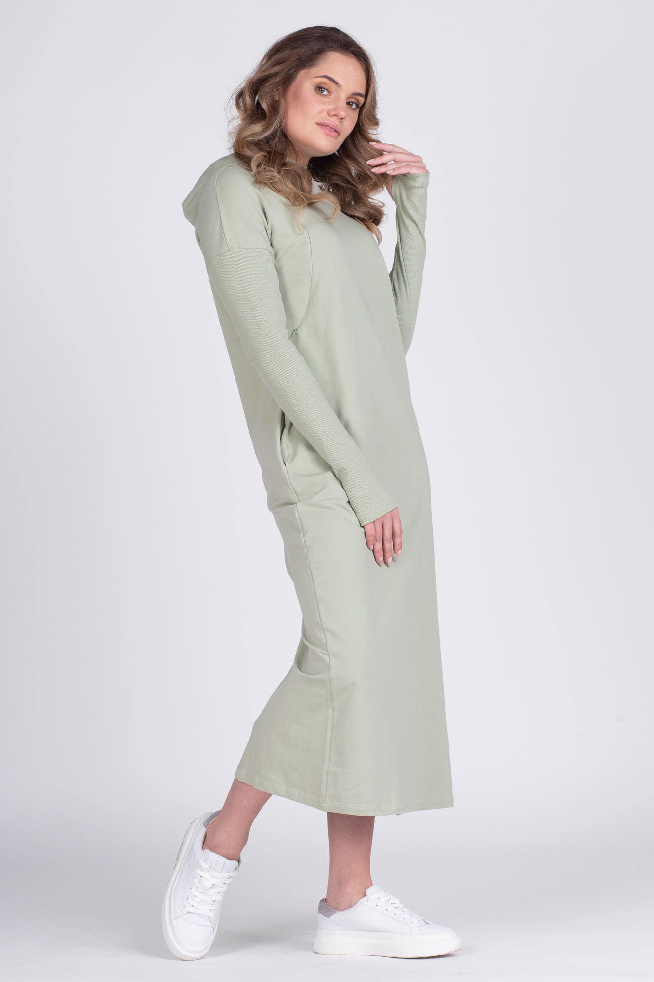 Платье для беременных женское СкороМама 08-23521SM зеленое 42 RU