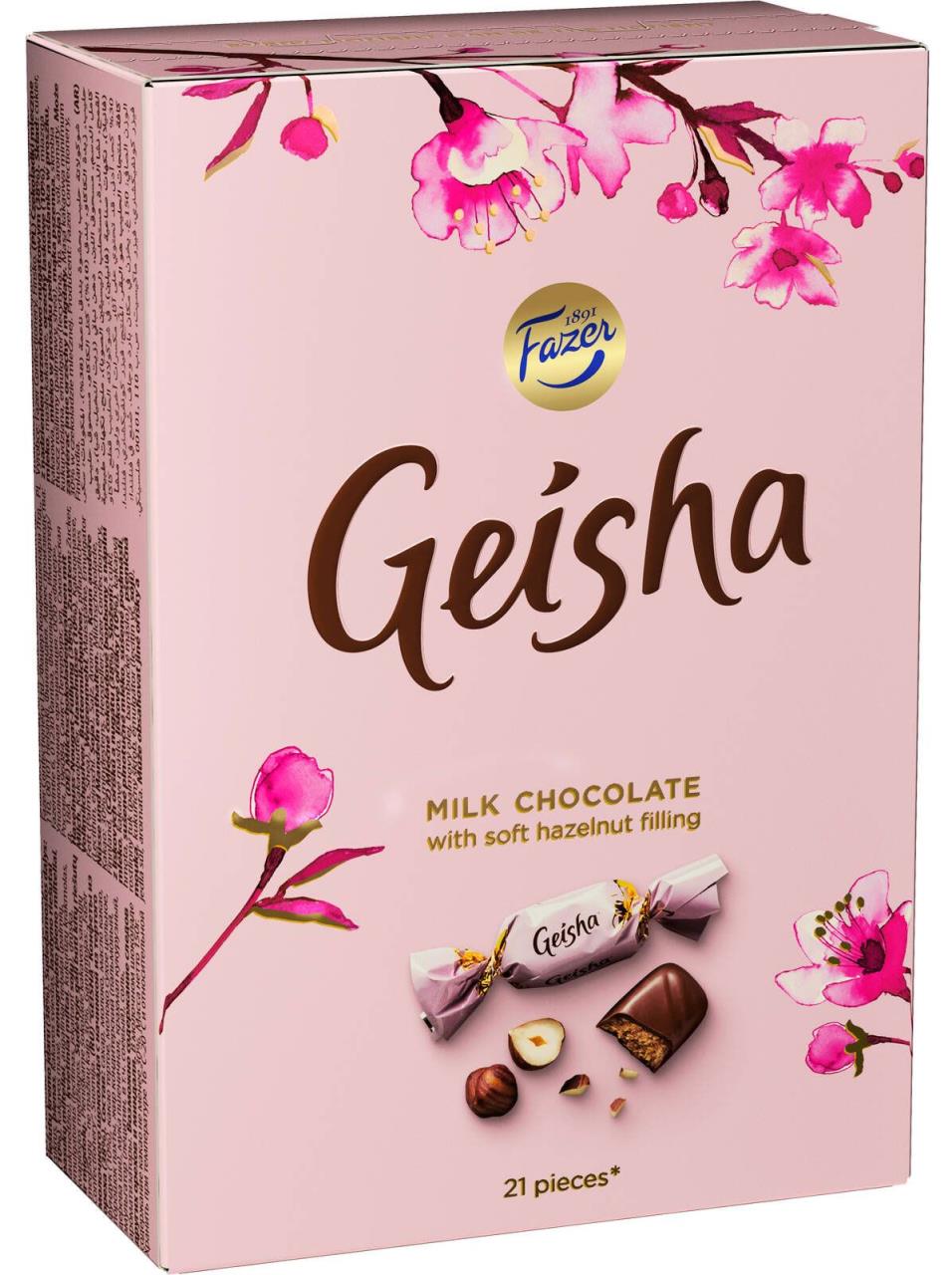 Купить конфеты Fazer Geisha из молочного шоколада с нежной ореховой начинкой, 150 г, цены на Мегамаркет | Артикул: 600022200588