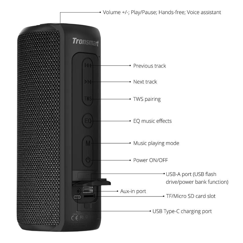 Как поменять режим на колонке тронсмарт т6 Портативная колонк Tronsmart T6 Plus Black - купить в Москве, цены в интернет-ма