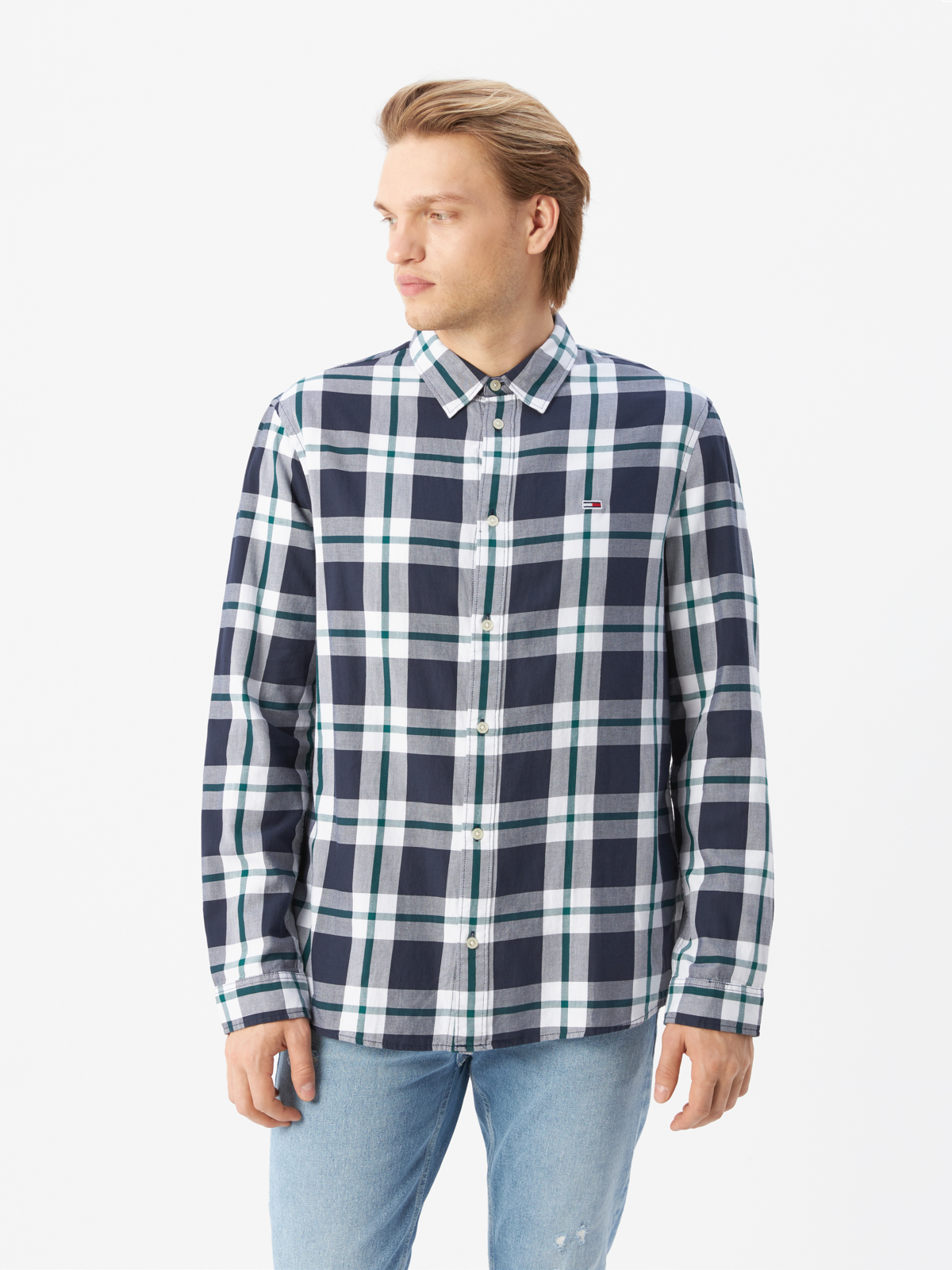 Рубашка мужская Tommy Jeans DM0DM15112C87 разноцветная, размер S - купить в Москве, цены на Мегамаркет | 100058914311