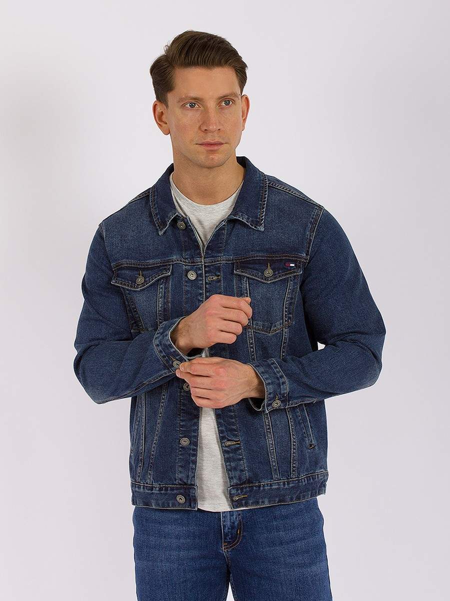 Джинсовая куртка мужская SUPER DATA GD57000809 синяя 2XL - купить в DAIROS, цена на Мегамаркет