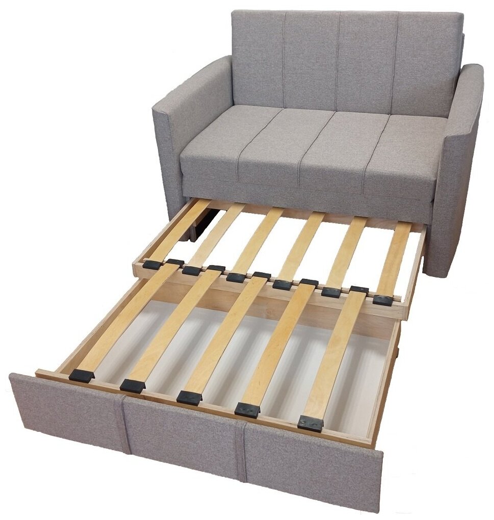 Диван с раскладной спинкой. Диван-кровать stylchairs сёма, ширина 110 см, без подлокотников серо-синий.