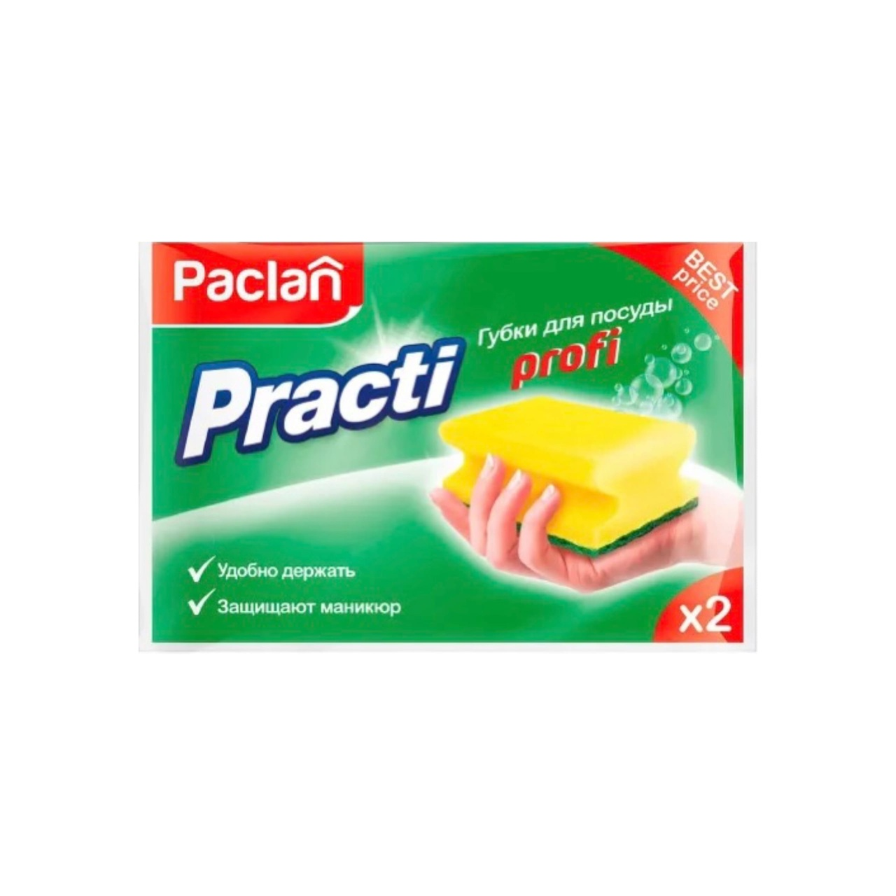 Soft влажный. Губка для посуды Paclan Practi Kitchen Sponges 10 шт.