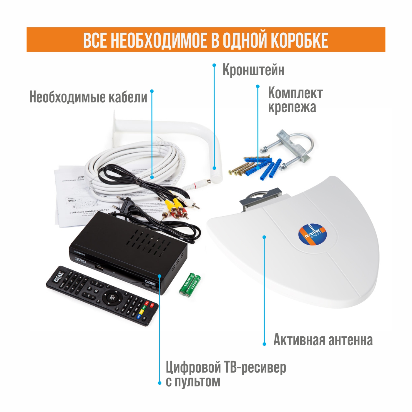 Антенна наружная активная DVB-T2 Lumax DA2501A, 23-27 дБ (ДМВ)