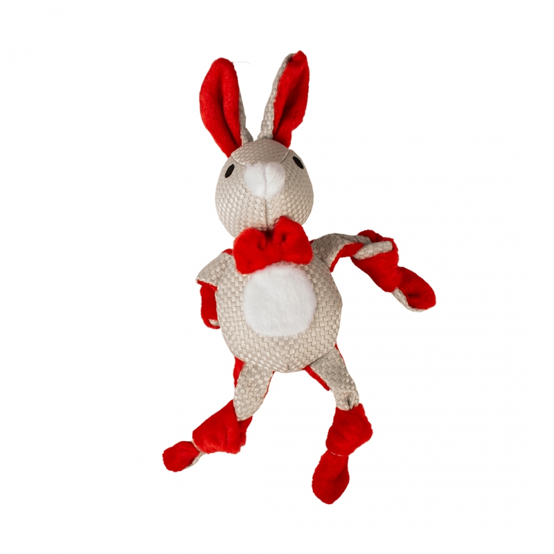 Мягкая игрушка для собак Duvo+ Новогодний кролик, бежевый, 31 см,