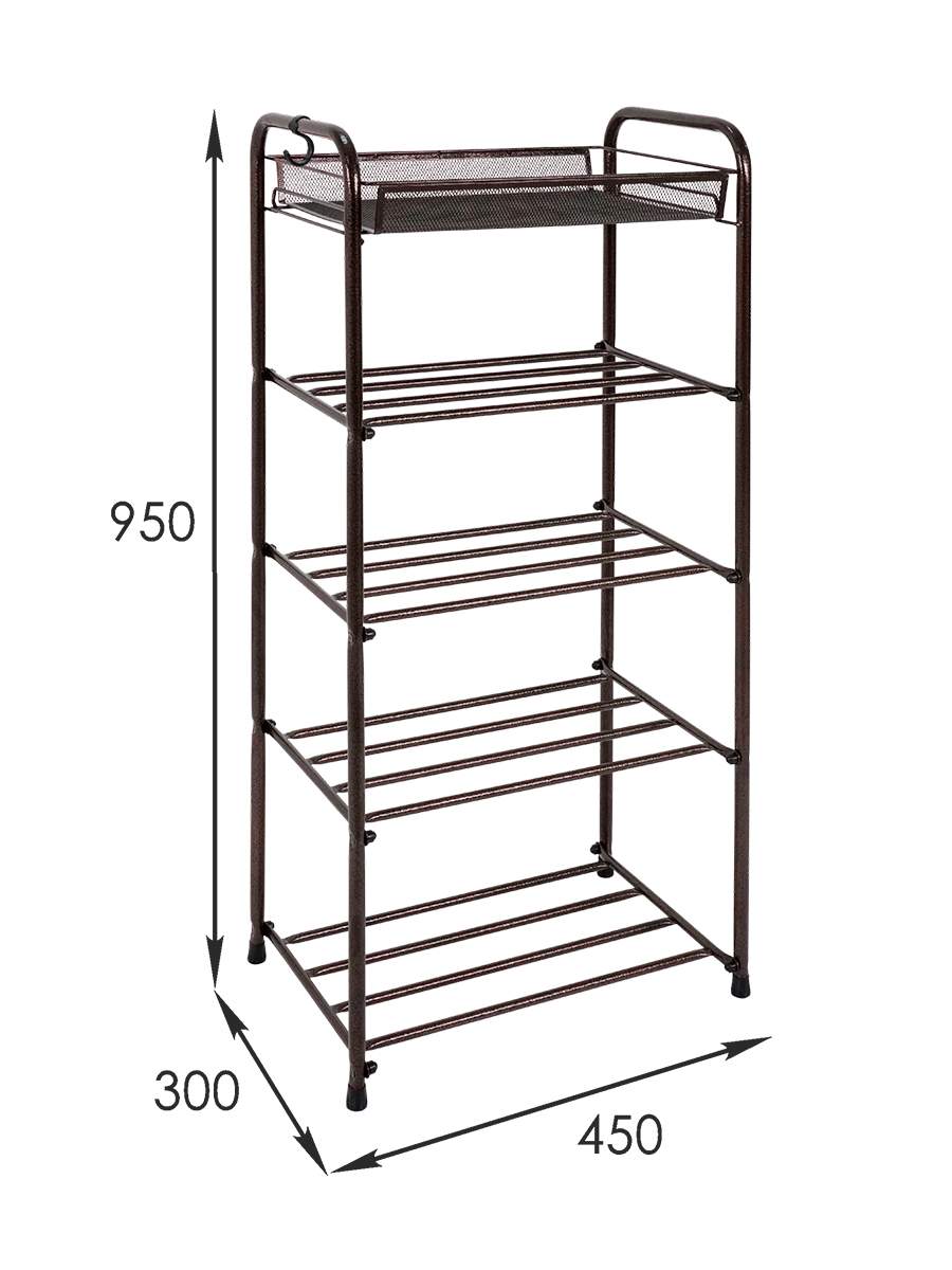Полка для обуви ЗМИ ПДО240М 42х30х95 см, медный антик