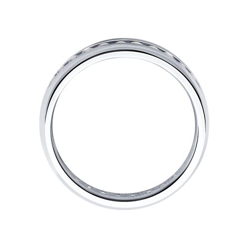 Кольцо обручальное из серебра с фианитом р. 18 SOKOLOV 94110026