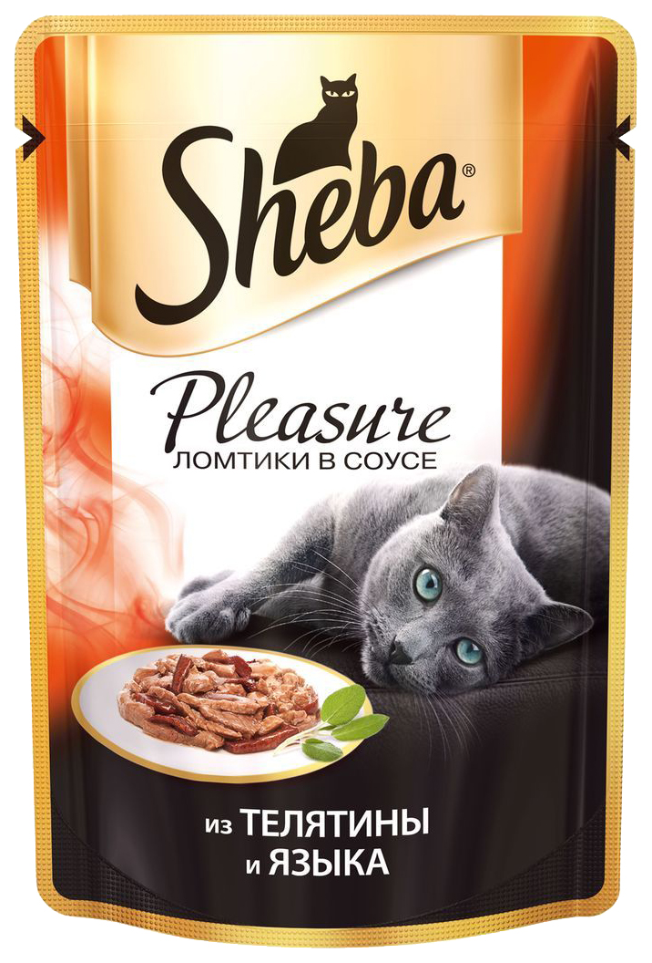 Миниатюра Влажный корм для кошек Sheba Pleasure ломтики из телятины и языка в соусе, 24 шт по 85г №5