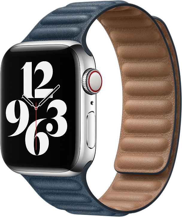 Ремешок Apple для смарт-часов Apple Watch 44mm Baltic Blue Leather Link Large (MY9L2ZM/A)