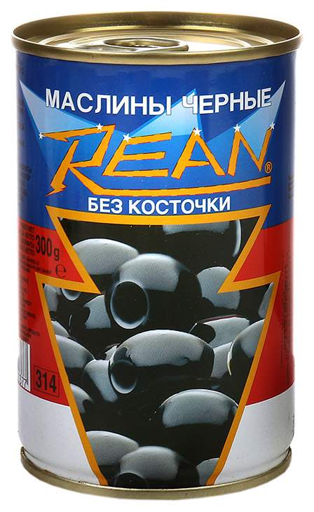 Маслины Rean черные б/косточки 300 г