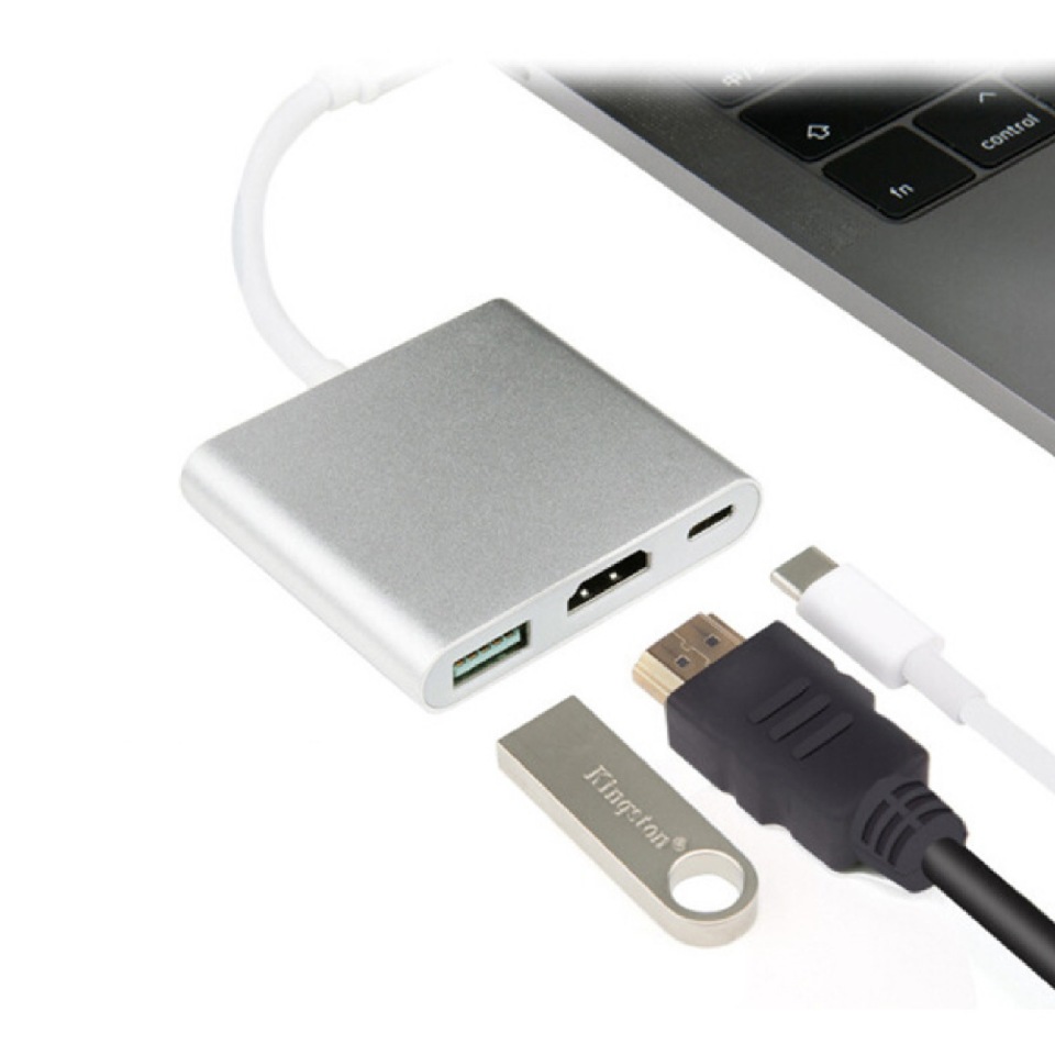 Переходник Type-C HUB USB 3.0 - HDMI - Type-C - отзывы покупателей на  маркетплейсе Мегамаркет | Артикул: 600003768858