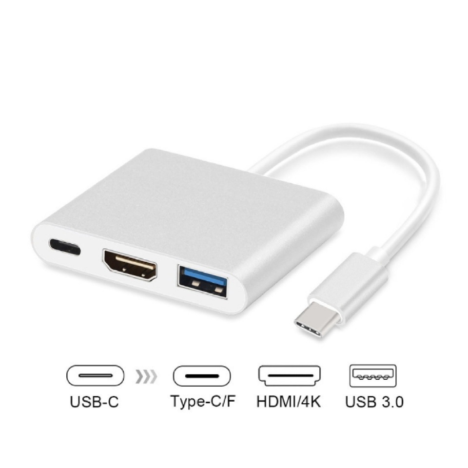 Переходник Type-C HUB USB 3.0 - HDMI - Type-C, купить в Москве, цены в  интернет-магазинах на Мегамаркет