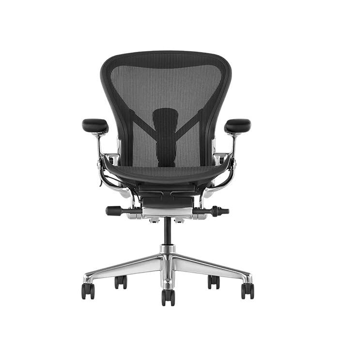 Кресло Herman Miller Aeron Graphite / Polished Aluminum, размер C - купить в Москве, цены на Мегамаркет | 600018436576