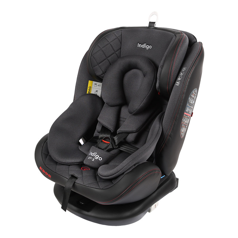 Купить автокресло Indigo AERO ISOFIX растущее поворотное 0-36 кг, черный, красный, цены на Мегамаркет | Артикул: 100030021242