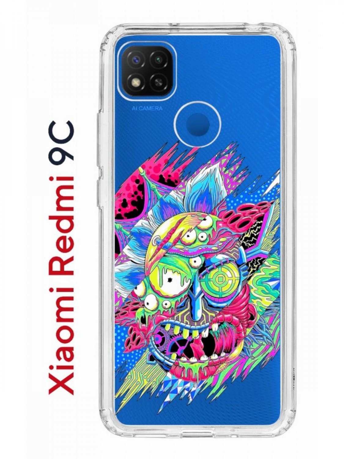 Чехол на Redmi 9C Kruche Print Многоликий Рик,противоударный бампер с  защитой камеры, купить в Москве, цены в интернет-магазинах на Мегамаркет