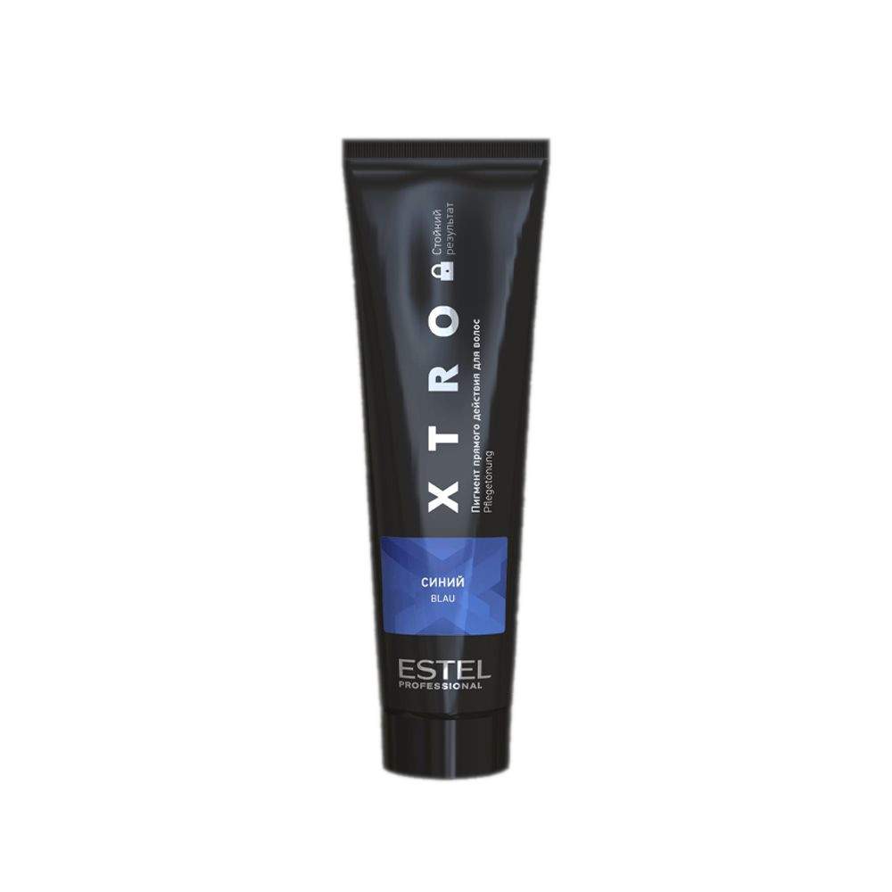 Краска для волос ESTEL XTRO Пигмент прямого действия Black синий 100 мл - купить в E-COSMETIC, цена на Мегамаркет