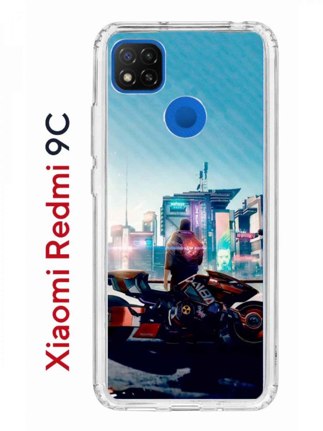 Чехол на Redmi 9C с принтом Kruche Print Киберпанк,противоударный бампер с  защитой камеры, купить в Москве, цены в интернет-магазинах на Мегамаркет