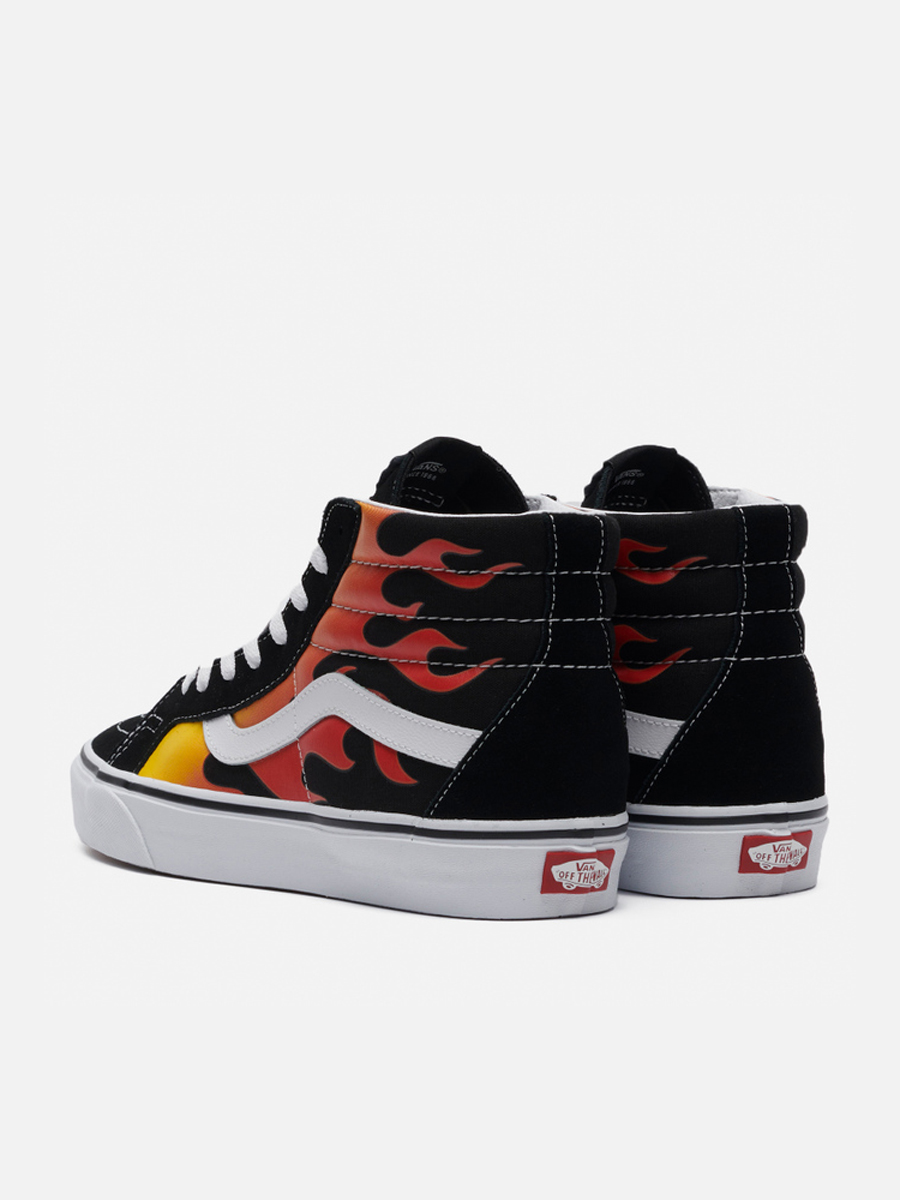 Кеды женские Vans Sk8-Hi Reissue Flame черные 37 EU - купить в Москве, цены  на СберМегаМаркет