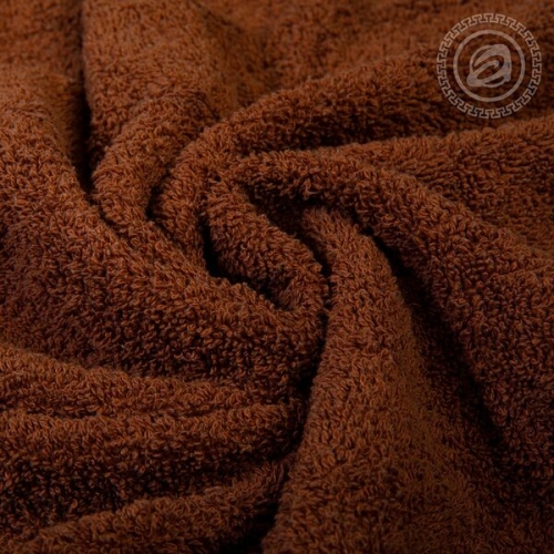 Полотенце махровое с декоративным бордюром "Прованс" (коричневое) 70х140