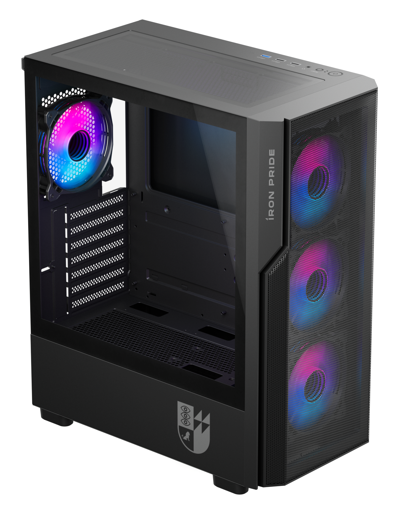 Корпус компьютерный IRON PRIDE (Warrior Z14 Black + 4 FRGB) черный
