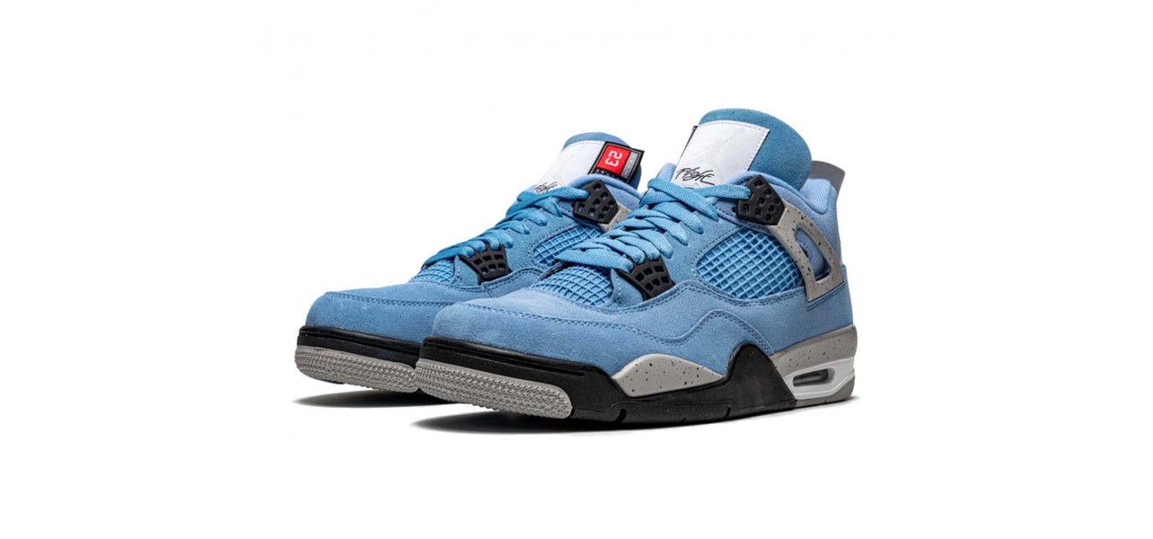 Кроссовки унисекс Air Jordan 4 Retro University Blue голубые 38 RU; 40 RU -  купить в Москве, цены на Мегамаркет