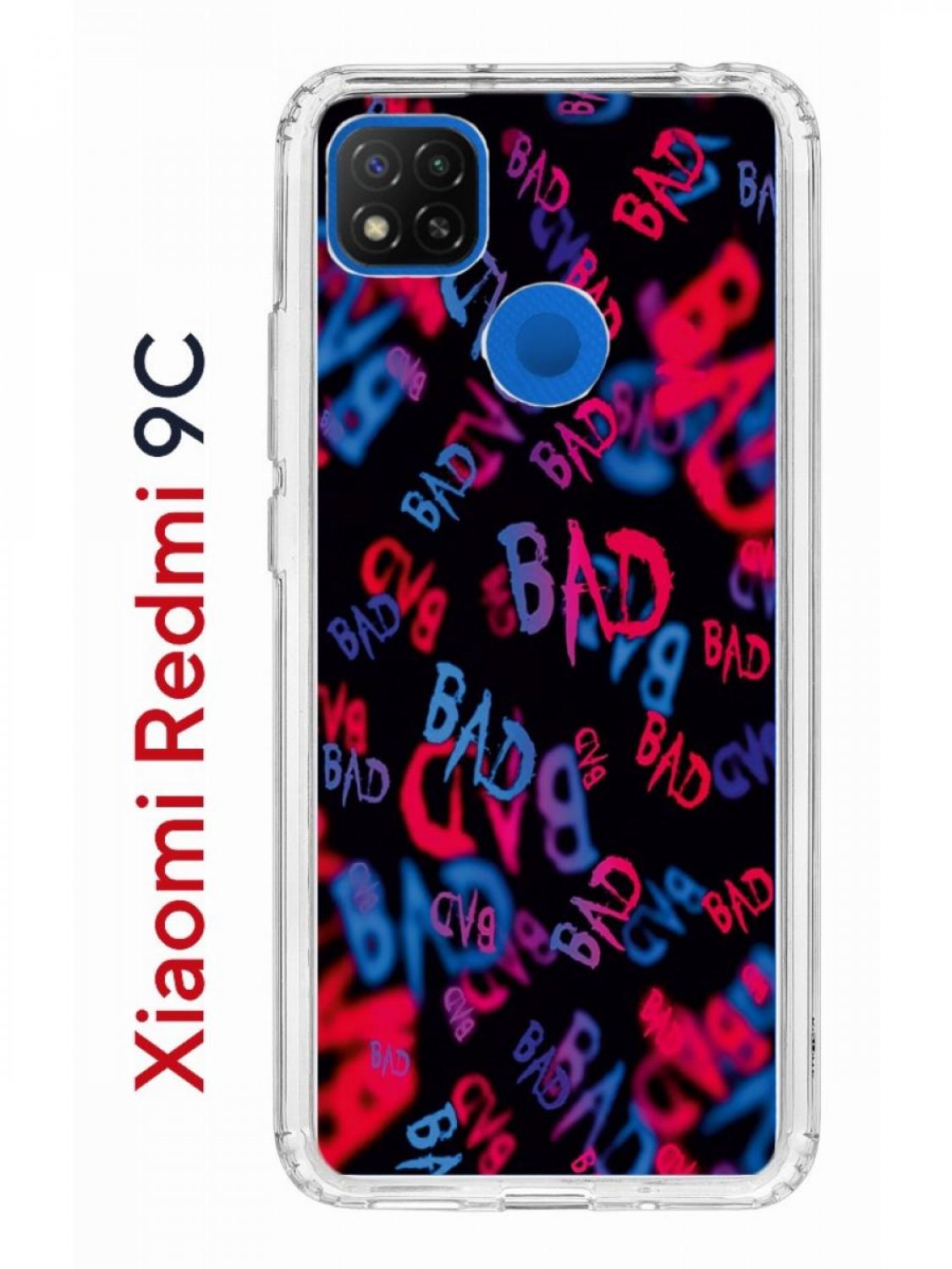 Чехол на Redmi 9C с принтом Kruche Print Bad,противоударный бампер с  защитой камеры – купить в Москве, цены в интернет-магазинах на Мегамаркет