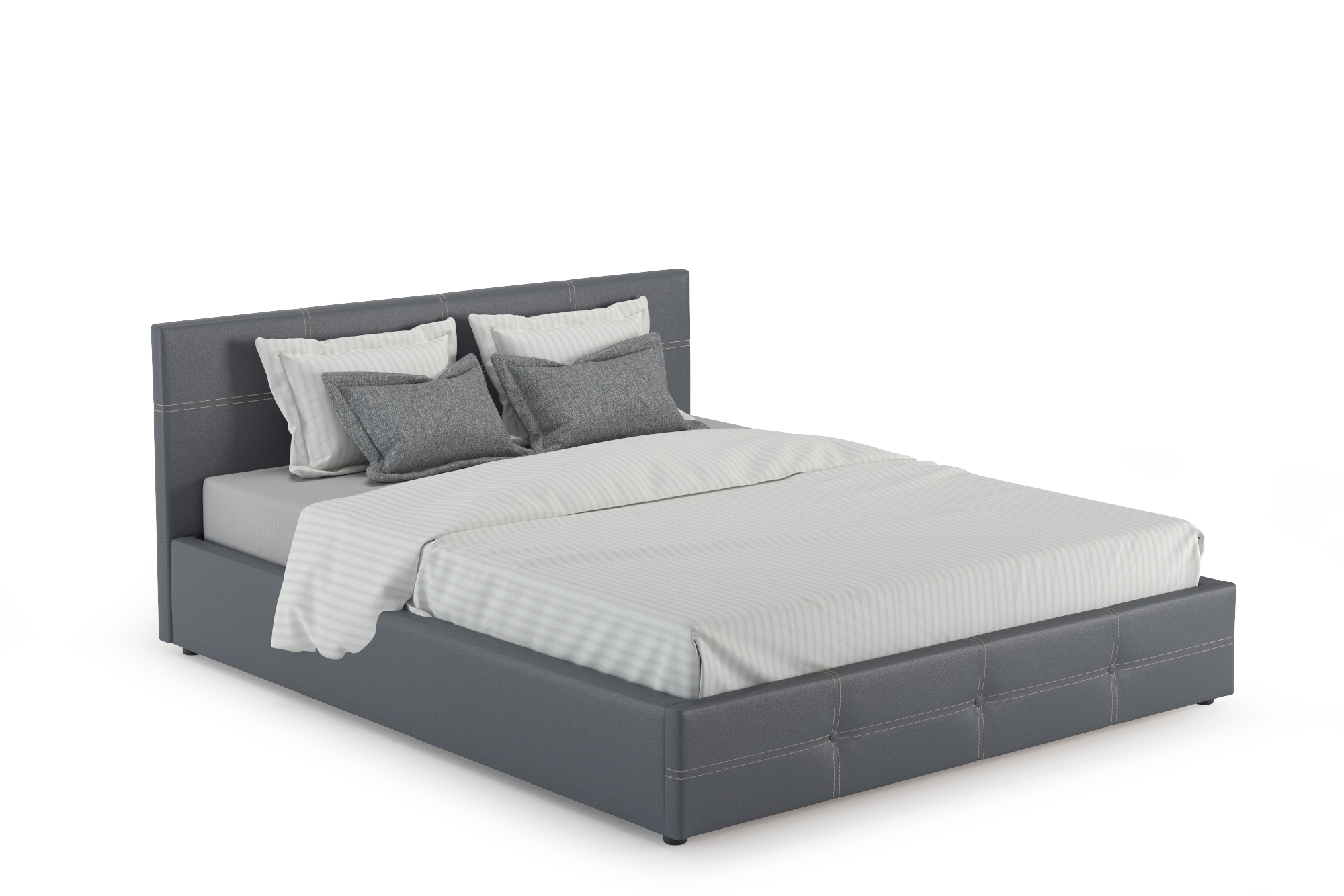 Кровать интерьерная Синди 1600ПОД Марика 485 серый, 170х215х85 см