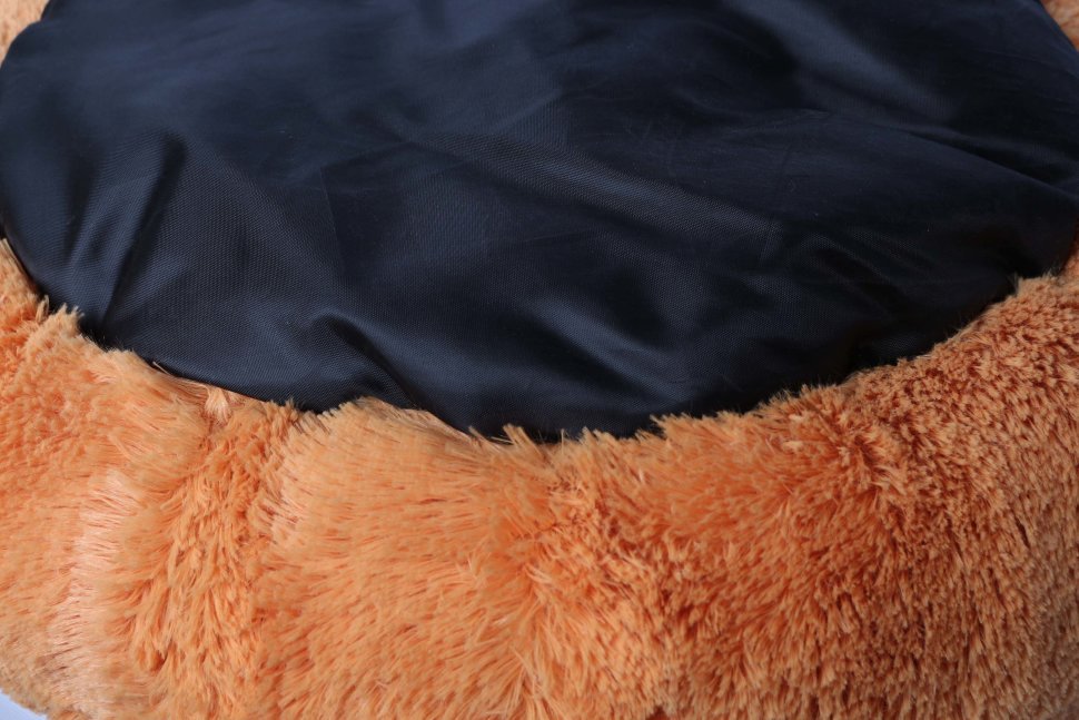 Лежанка для кошек и собак Lion Пончик съемный чехол, оранжевый, 40x40x8см