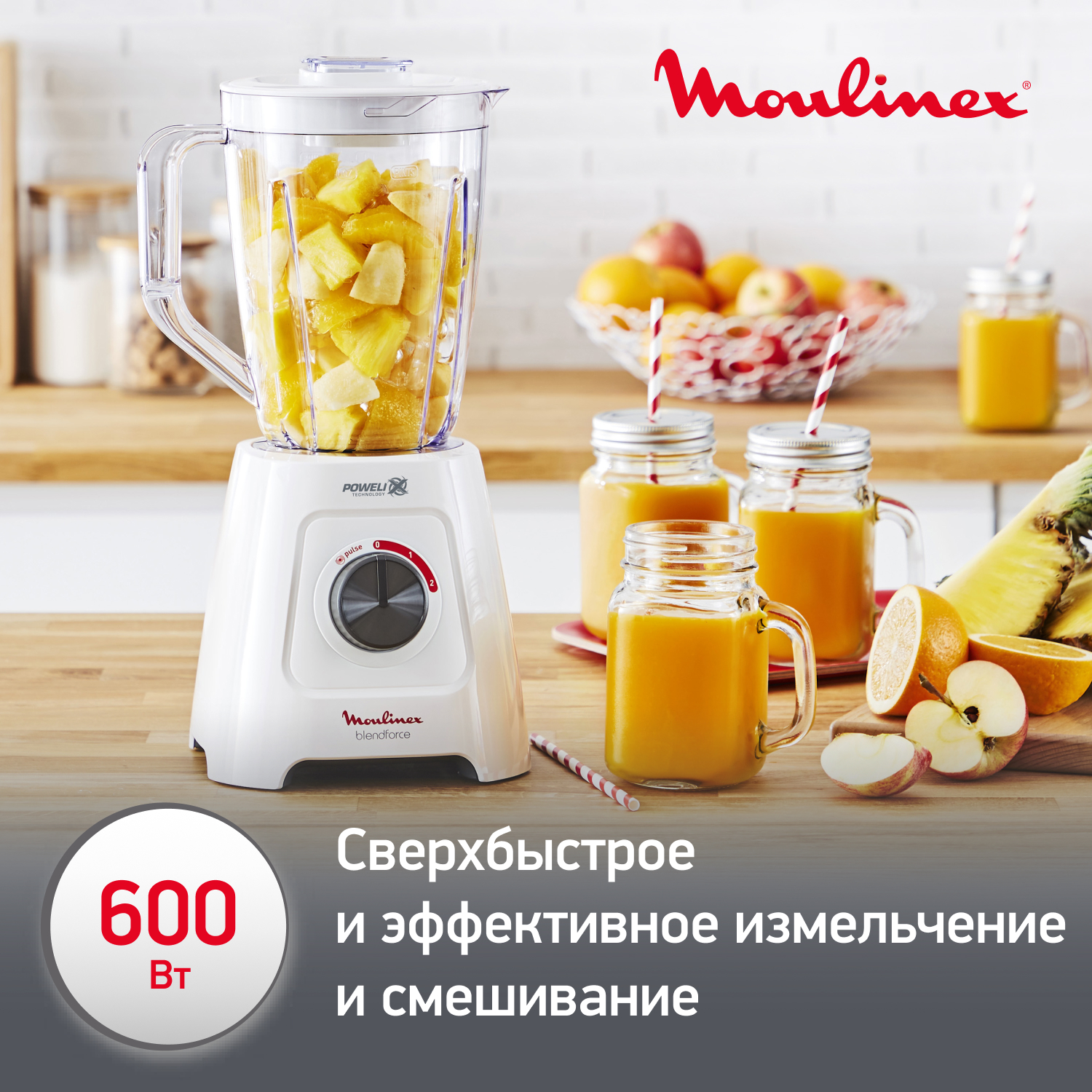 Стационарный блендер Moulinex Blendforce LM42Q110 с соковыжималкой,  белый/черный, купить в Москве, цены в интернет-магазинах на Мегамаркет