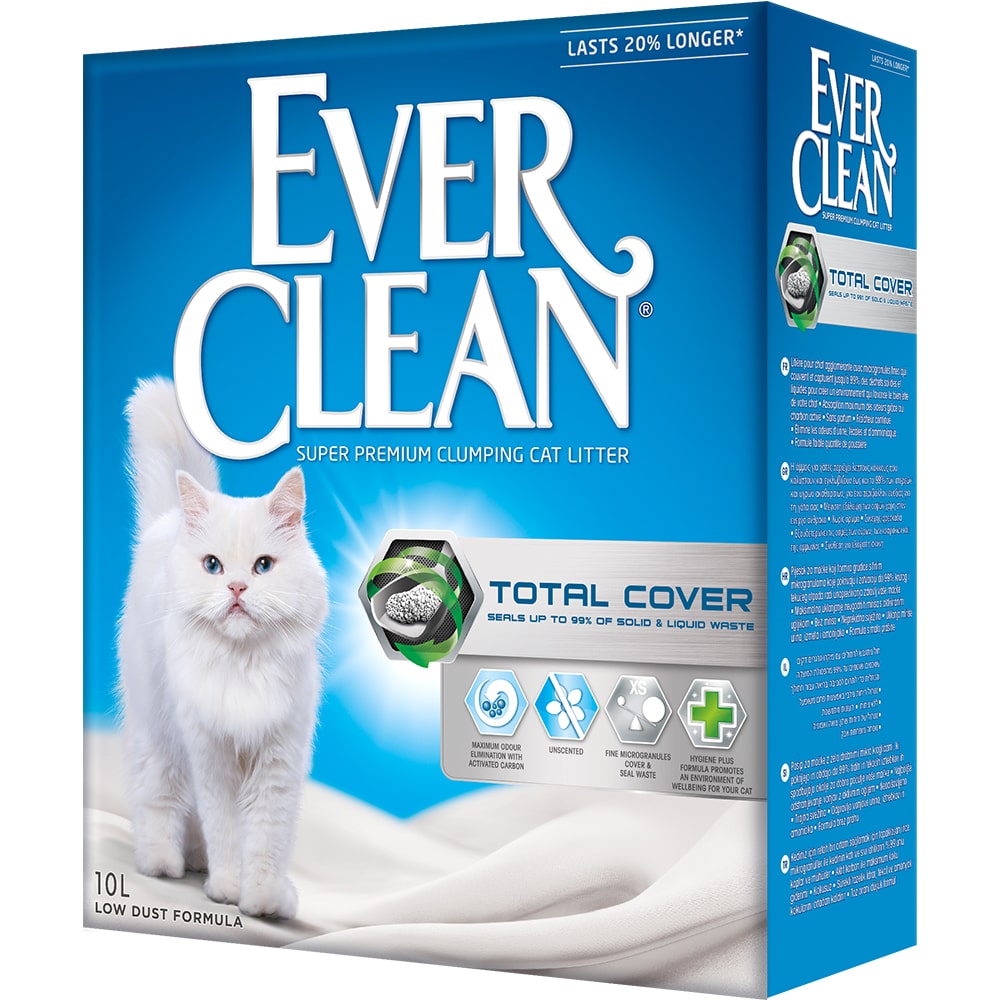 Комкующийся наполнитель для кошек Ever Clean Total Cover бентонитовый, 10 кг, 10 л