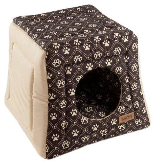 Домик для кошек и собак Katsu Hopi Dogs, коричневый, 40x40x35см