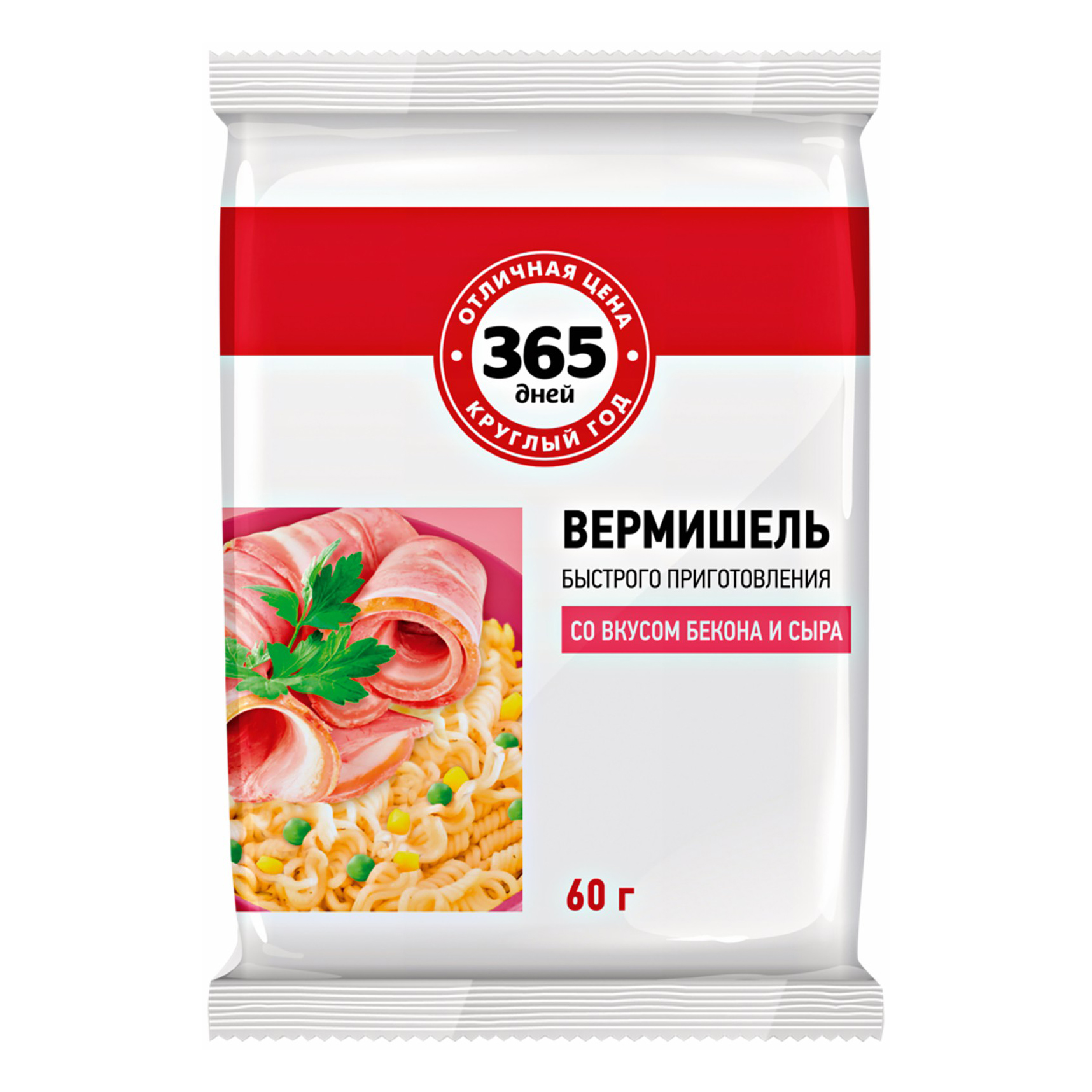 Фотография Вермишель <b>365</b> <b>дней</b> со вкусом бекона и сыра быстрого приготовлени...