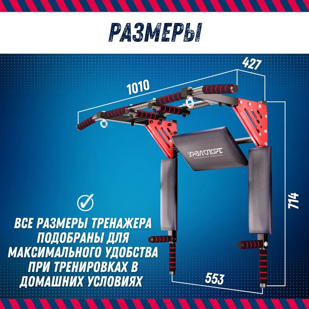 Турник для дома 3 в 1 Profi-crossbar 30200 УРАЛСПОРТ разборный настенный –  купить в Москве, цены в интернет-магазинах на Мегамаркет