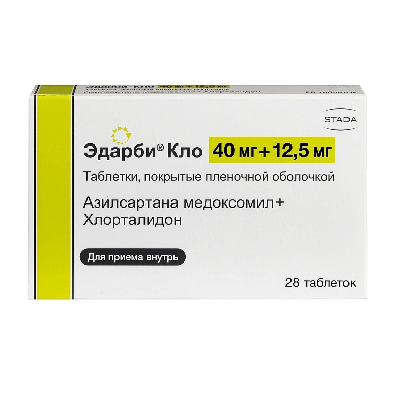 Эдарби Кло таблетки 40 мг+12,5 мг 28 шт. - купить в Доктор Столетов Мск, цена на Мегамаркет