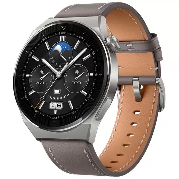 Смарт-часы Huawei GT 3 Pro ODN-B19 Light Titanium / Gray Leather - купить в Салонсвязи.ру, цена на Мегамаркет