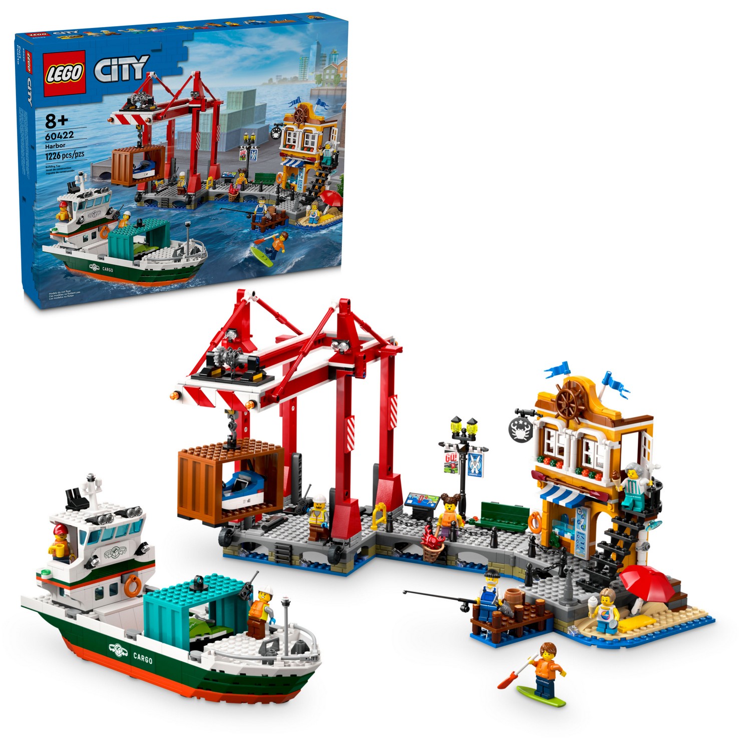 Конструктор Lego City Приморская гавань с грузовым судном, 1220 деталей, 60422 - купить в Мегамаркет Москва Томилино, цена на Мегамаркет