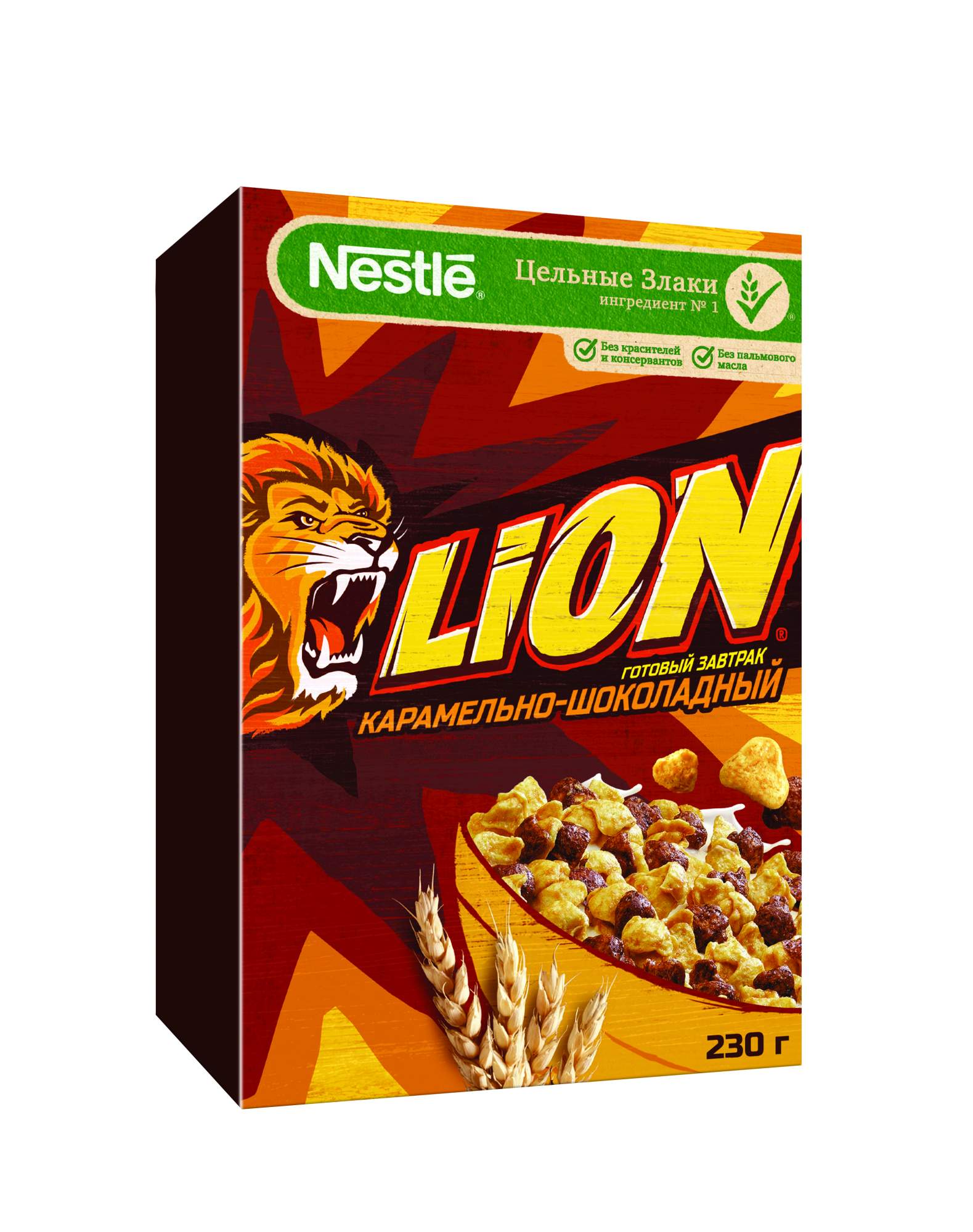 Готовый завтрак Lion карамельно-шоколадный обогащенный витаминами 230 г