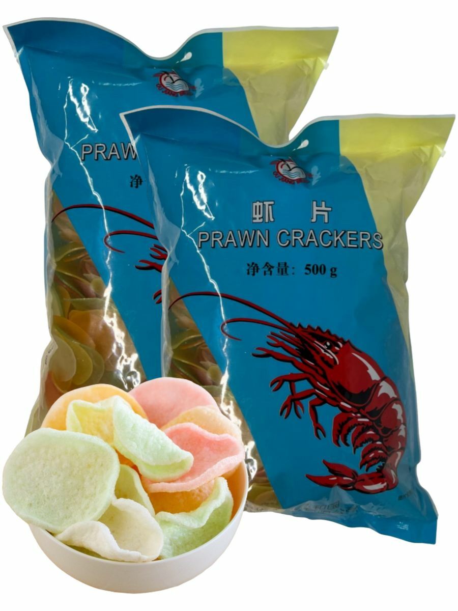 Чипсы Prawn Crackers креветочные для жарки, 500 г * 2 шт - купить в ИП Сергуньков Денис Валерьевич, цена на Мегамаркет