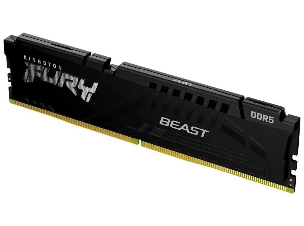 Оперативная память Kingston 16GB DDR5 4800 DIMM Fury Beast Black Gaming KF548C38BB-16, купить в Москве, цены в интернет-магазинах на Мегамаркет