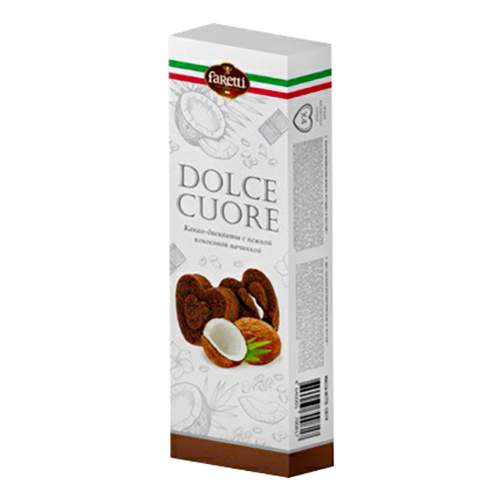 Пирожное Faretti Dolce Cuore Какао-бисквиты с кокосовой начинкой 30 г