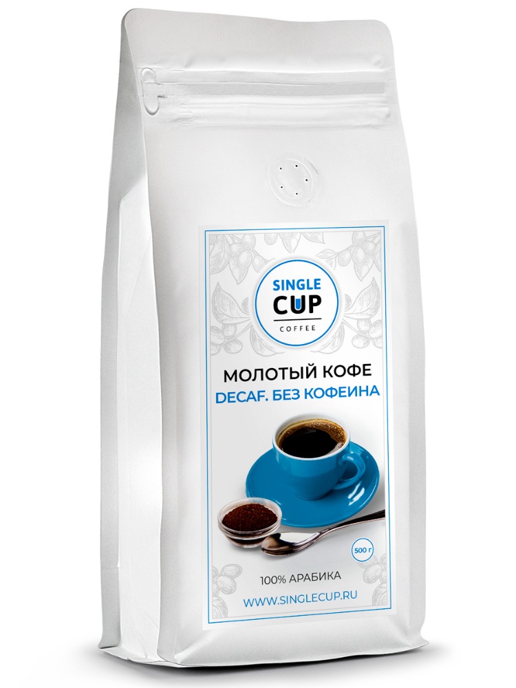 Купить кофе молотый Single Сup Coffee "Decaf" без кофеина, 100% арабика, 500 г., цены на Мегамаркет | Артикул: 600003892951