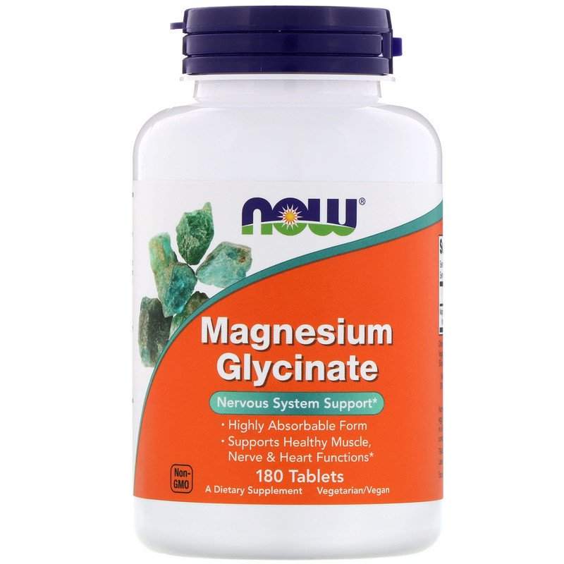 Глицинат магния для поддержки нервной системы NOW Magnesium Glycinate таблетки 180 шт. - купить в Спорт Сити, цена на Мегамаркет