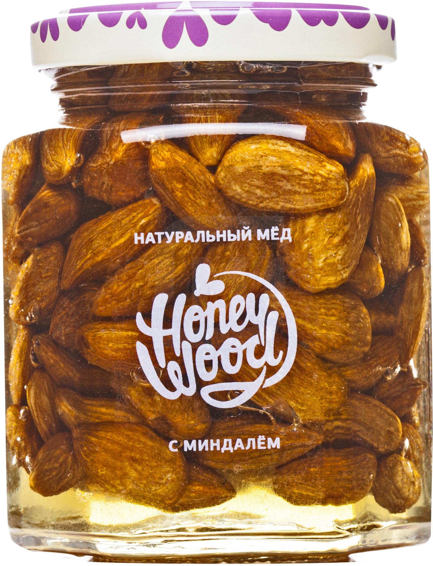 Купить мед Honey Wood натуральный с миндалем 230 г, цены на Мегамаркет |  Артикул: 100030100308