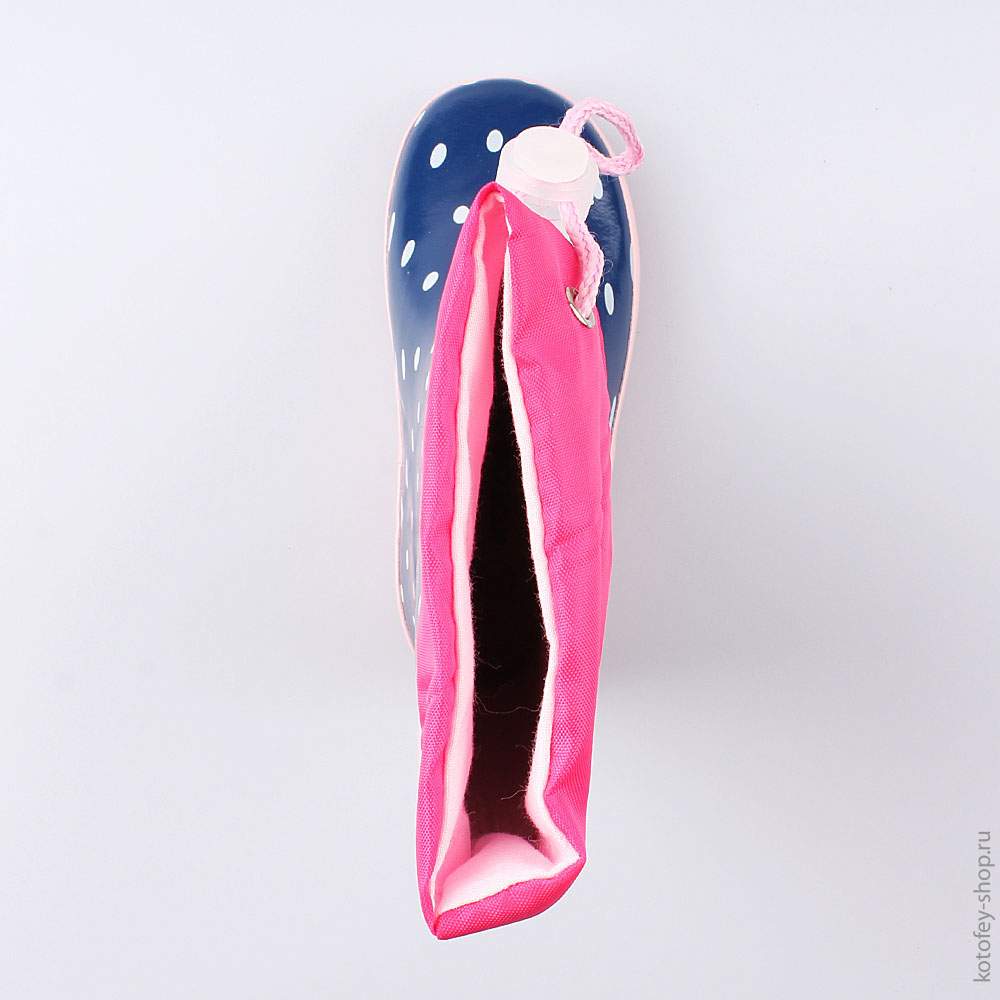 Резиновая обувь для девочек Котофей, цв. синий, розовый, р-р 25