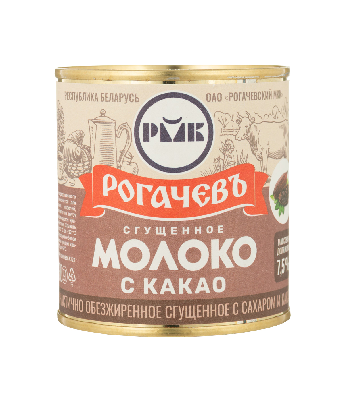 Молоко сгущенное с какао Рогачев 7,5%, 1 шт по 380 г - отзывы покупателей  на маркетплейсе Мегамаркет | Артикул: 100028794187