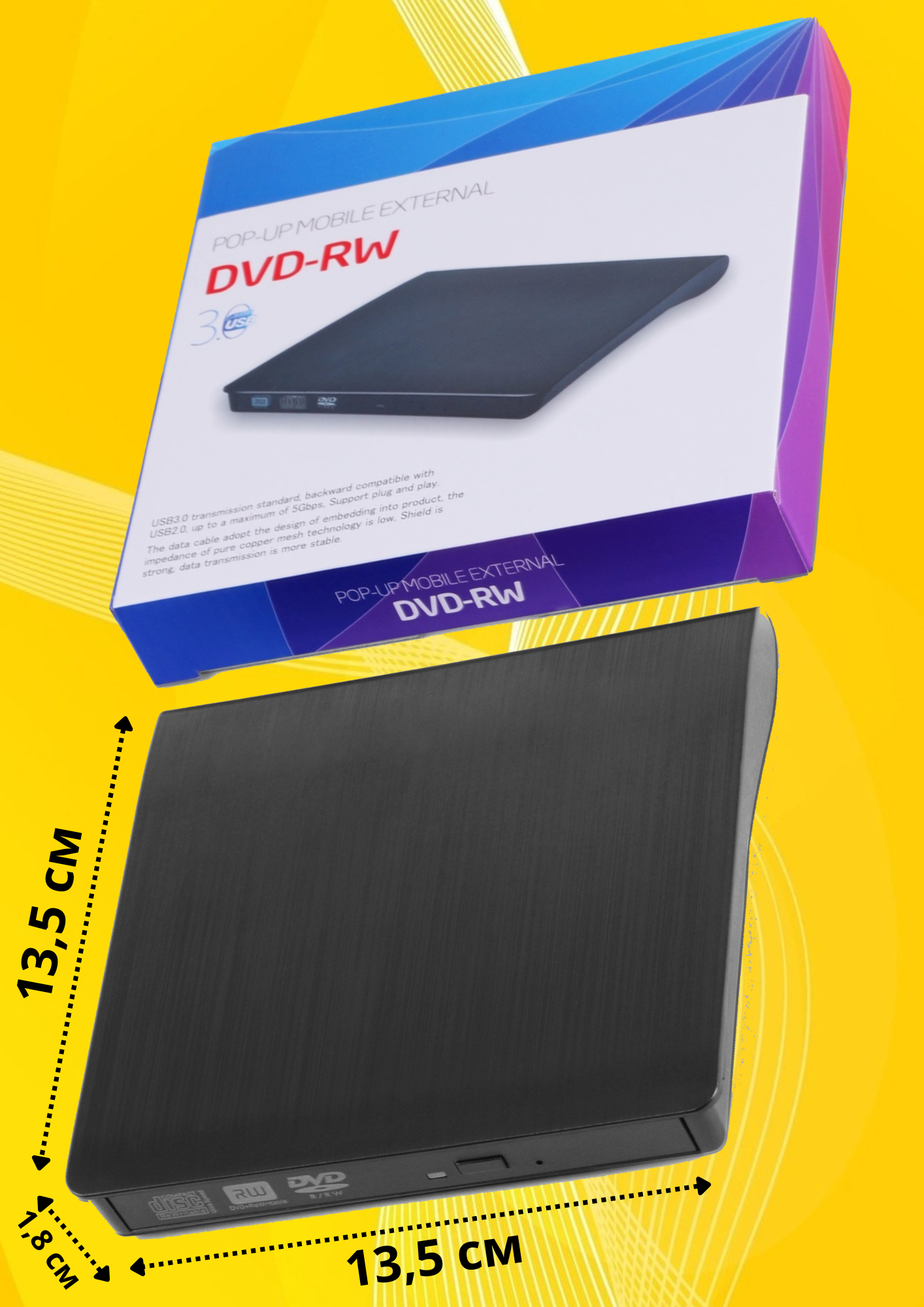 Внешний дисковод DVD-RW оптический привод USB 3.0 и type-c для ноутбука и ПК  – купить в Москве, цены в интернет-магазинах на Мегамаркет